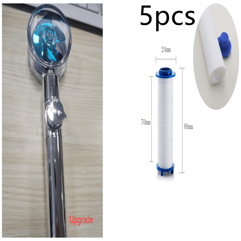 New Turbo Propeller Shower Head Water Saving High Preassure Flow 360 Degrees With Fan Extension Showerhead Rainfall With Holder - Mubimart
