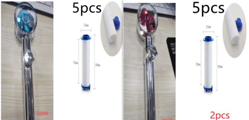 New Turbo Propeller Shower Head Water Saving High Preassure Flow 360 Degrees With Fan Extension Showerhead Rainfall With Holder - Mubimart