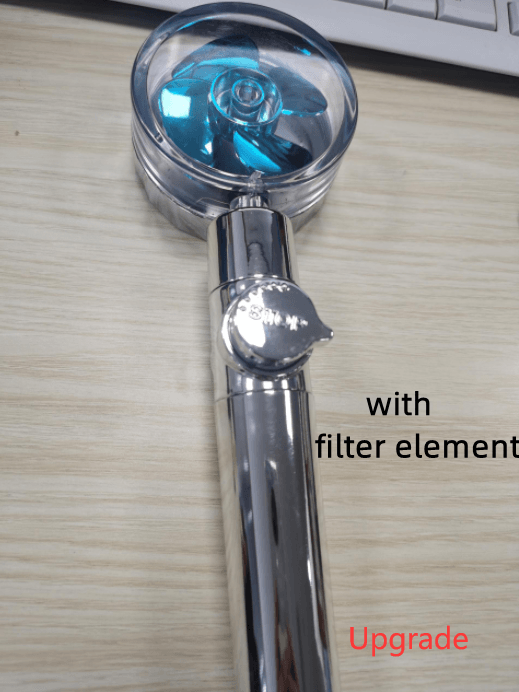 New Turbo Propeller Shower Head Water Saving High Preassure Flow 360 Degrees With Fan Extension Showerhead Rainfall With Holder - Mubimart