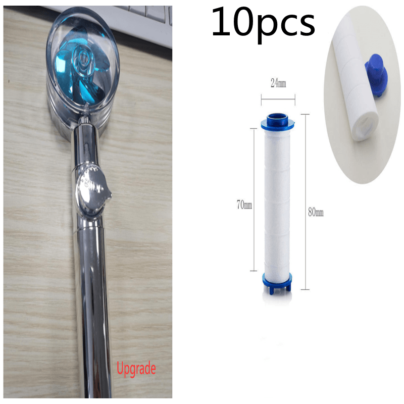 New Turbo Propeller Shower Head Water Saving High Preassure Flow 360 Degrees With Fan Extension Showerhead Rainfall With Holder - Mubimart