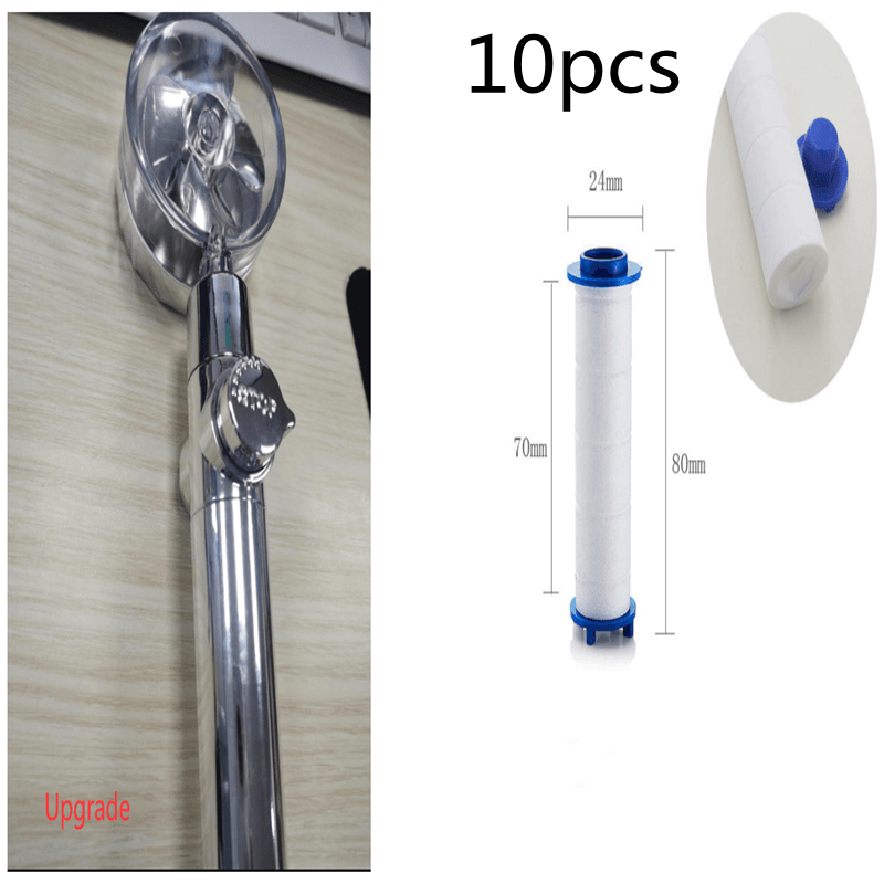 New Turbo Propeller Shower Head Water Saving High Preassure Flow 360 Degrees With Fan Extension Showerhead Rainfall With Holder - Mubimart