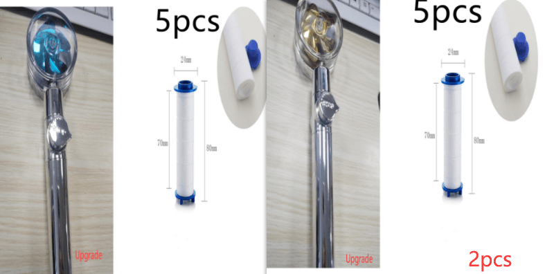 New Turbo Propeller Shower Head Water Saving High Preassure Flow 360 Degrees With Fan Extension Showerhead Rainfall With Holder - Mubimart