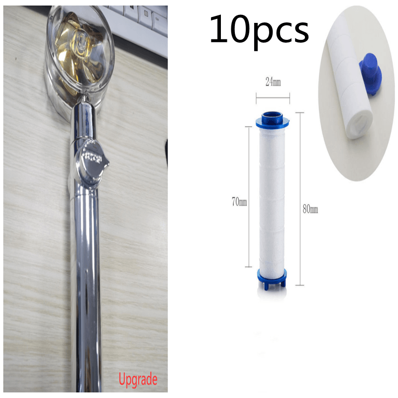 New Turbo Propeller Shower Head Water Saving High Preassure Flow 360 Degrees With Fan Extension Showerhead Rainfall With Holder - Mubimart