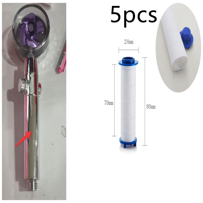 New Turbo Propeller Shower Head Water Saving High Preassure Flow 360 Degrees With Fan Extension Showerhead Rainfall With Holder - Mubimart