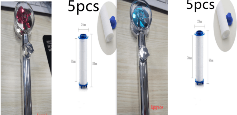 New Turbo Propeller Shower Head Water Saving High Preassure Flow 360 Degrees With Fan Extension Showerhead Rainfall With Holder - Mubimart