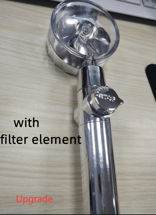 New Turbo Propeller Shower Head Water Saving High Preassure Flow 360 Degrees With Fan Extension Showerhead Rainfall With Holder - Mubimart