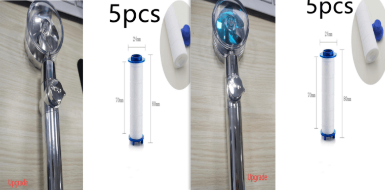 New Turbo Propeller Shower Head Water Saving High Preassure Flow 360 Degrees With Fan Extension Showerhead Rainfall With Holder - Mubimart