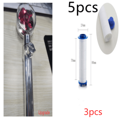 New Turbo Propeller Shower Head Water Saving High Preassure Flow 360 Degrees With Fan Extension Showerhead Rainfall With Holder - Mubimart
