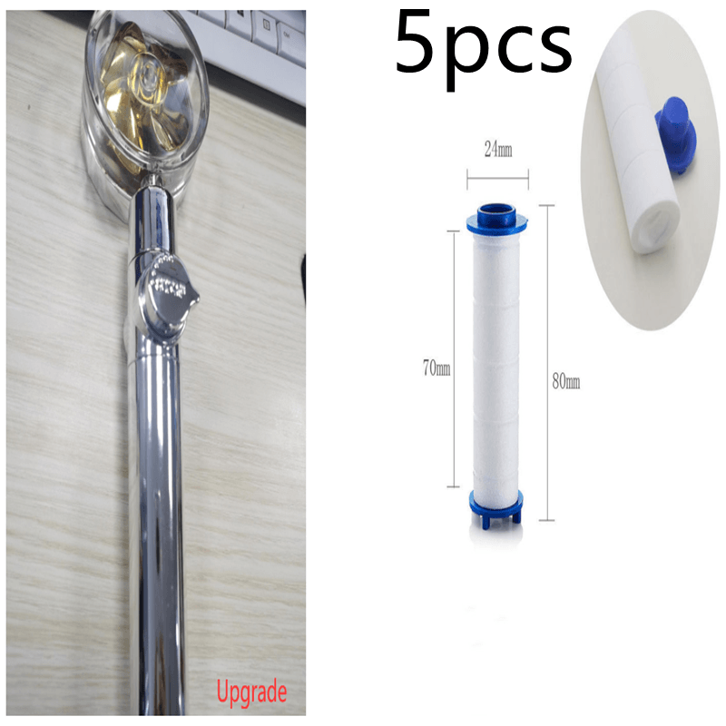 New Turbo Propeller Shower Head Water Saving High Preassure Flow 360 Degrees With Fan Extension Showerhead Rainfall With Holder - Mubimart