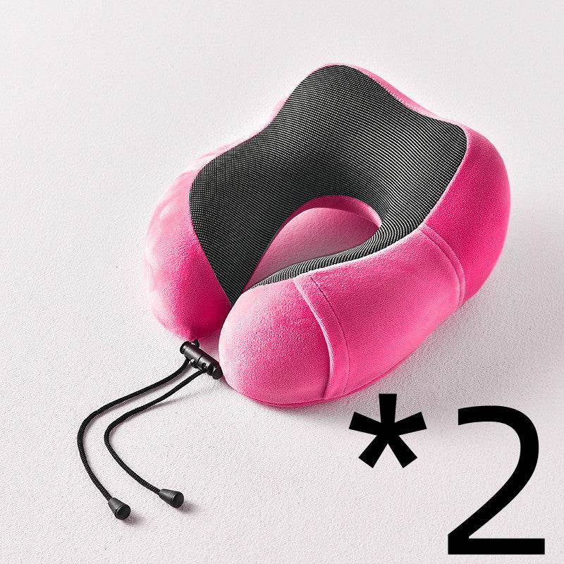 New U-Shaped Pillow Storage Memory Foam Travel Pillow - Mubimart