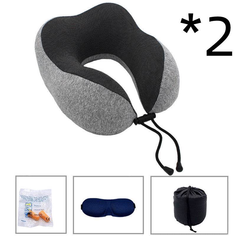 New U-Shaped Pillow Storage Memory Foam Travel Pillow - Mubimart