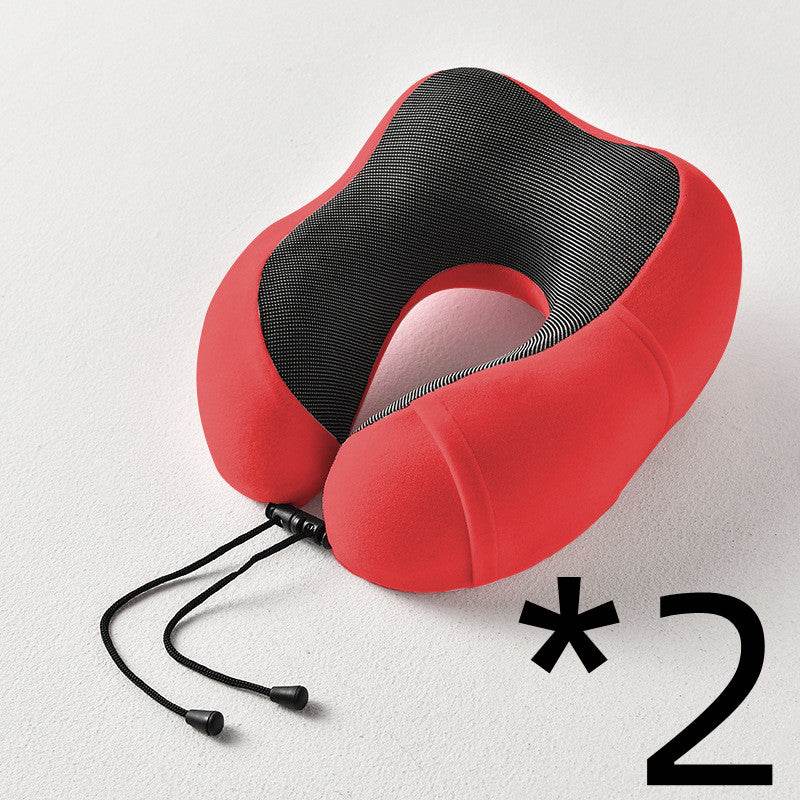 New U-Shaped Pillow Storage Memory Foam Travel Pillow - Mubimart