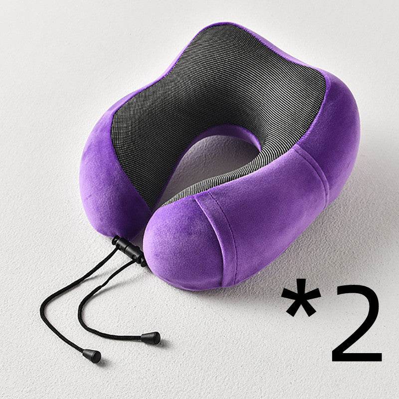 New U-Shaped Pillow Storage Memory Foam Travel Pillow - Mubimart