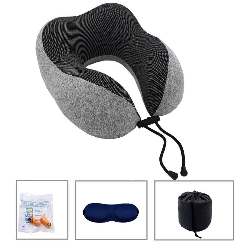 New U-Shaped Pillow Storage Memory Foam Travel Pillow - Mubimart