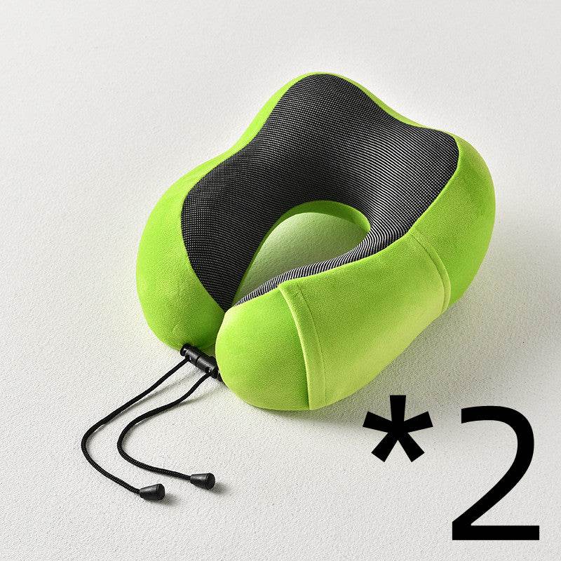 New U-Shaped Pillow Storage Memory Foam Travel Pillow - Mubimart