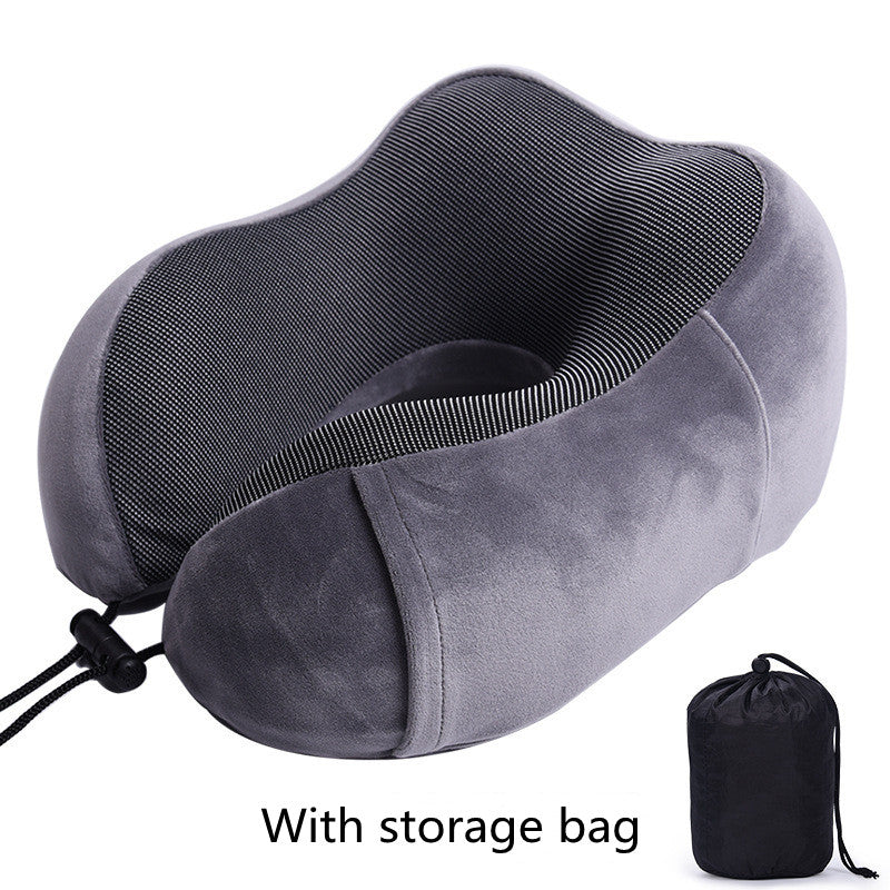 New U-Shaped Pillow Storage Memory Foam Travel Pillow - Mubimart -  