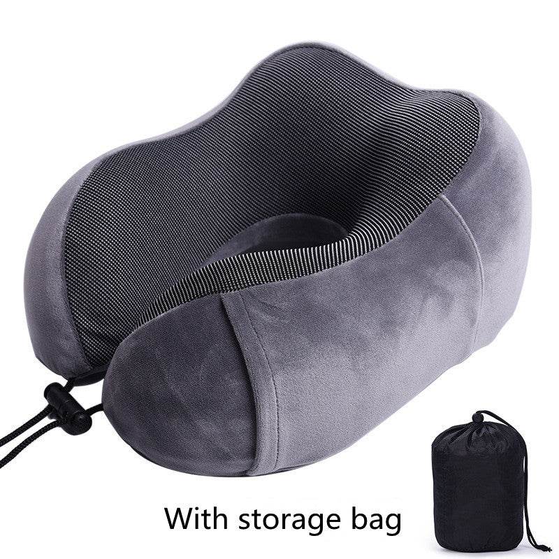 New U-Shaped Pillow Storage Memory Foam Travel Pillow - Mubimart