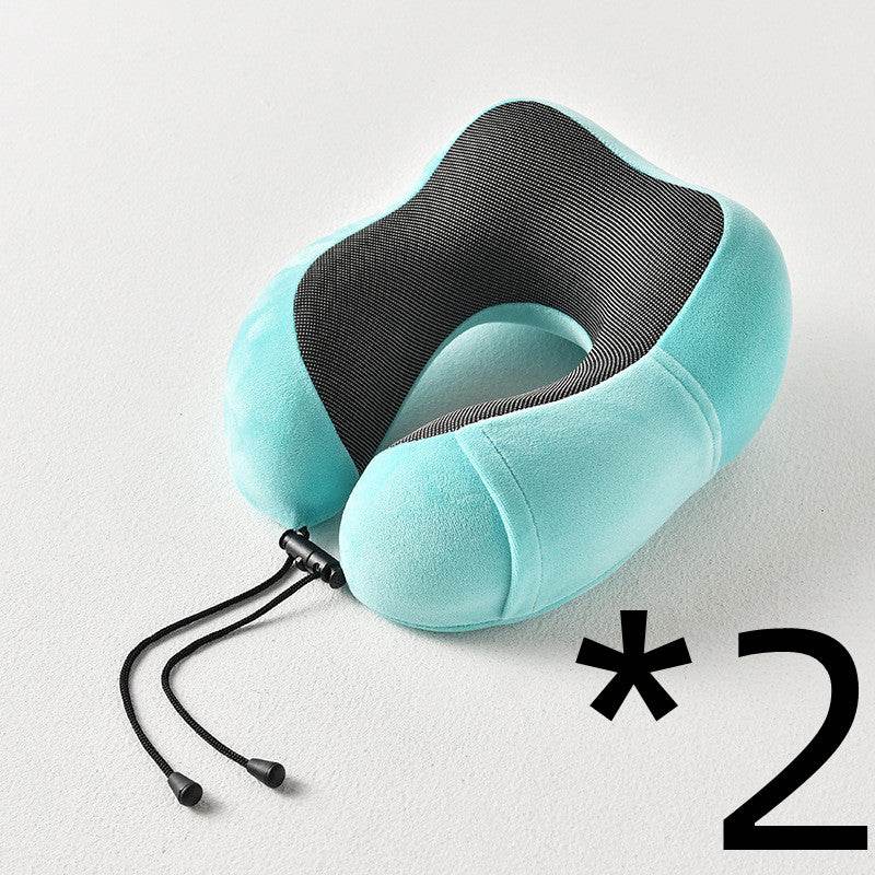 New U-Shaped Pillow Storage Memory Foam Travel Pillow - Mubimart