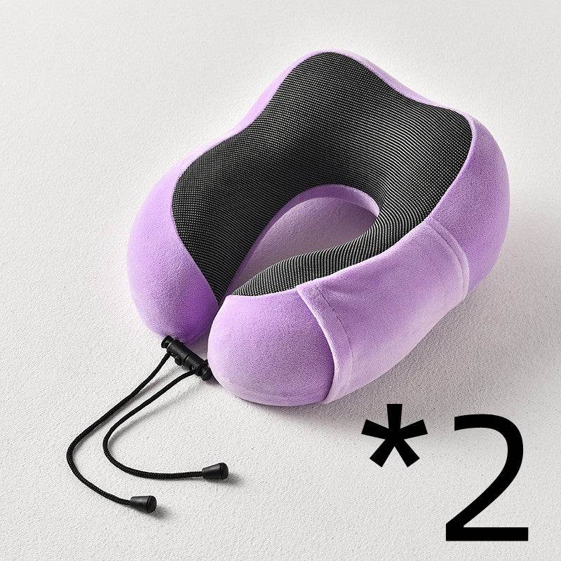 New U-Shaped Pillow Storage Memory Foam Travel Pillow - Mubimart