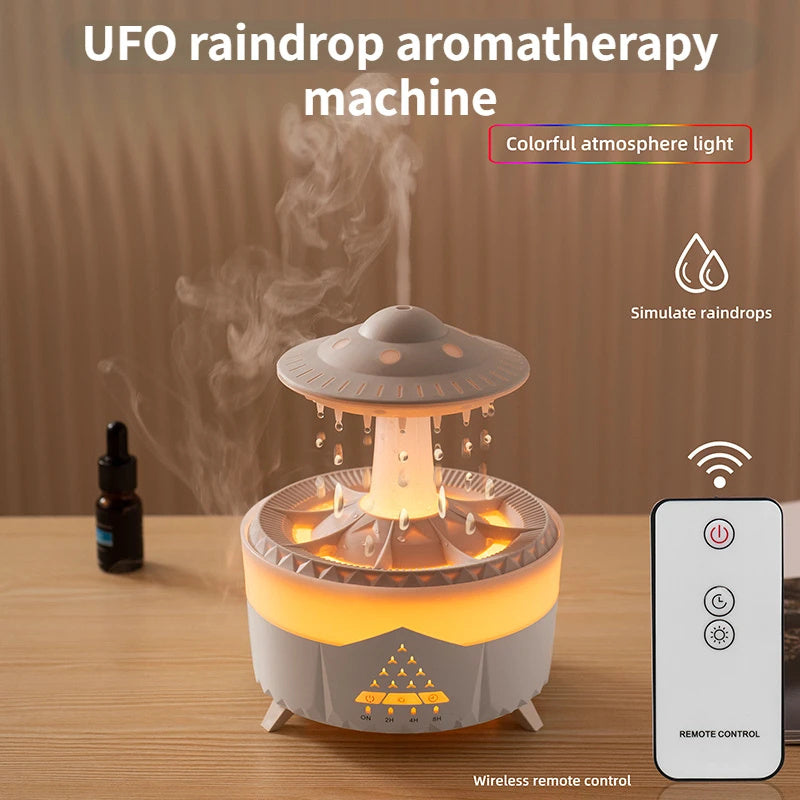 New UFO Raindrop Humidifier Water Drop Air Humidifier USB Aromatherapy Essential Oils Aroma Air Diffuser Household Mist Maker Home Decor - Mubimart -  