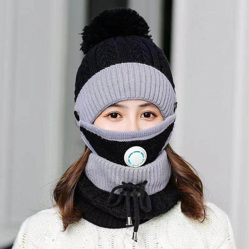 New Women's Fleece Thickened Warm Knitted Wool Hat - Mubimart