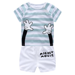 New baby suit cotton children's clothes summer boy two-piece suit - Mubimart -  