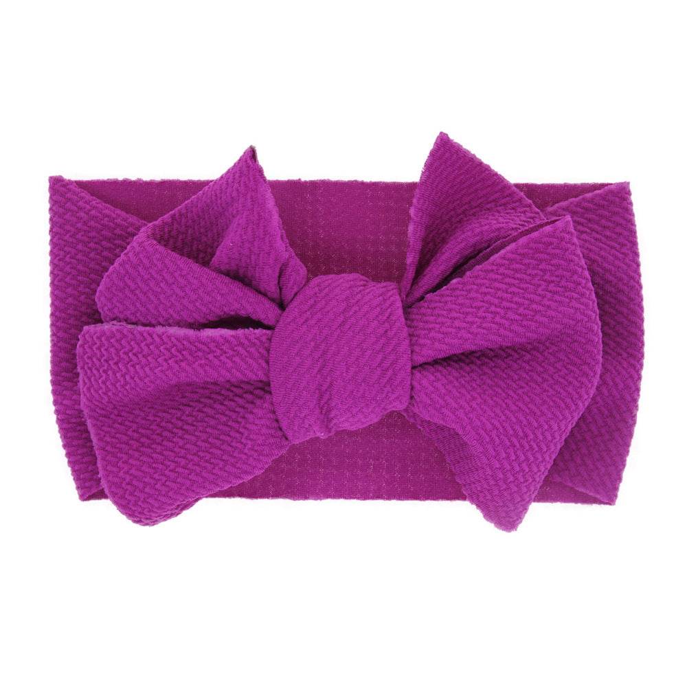 New-born baby's solid-colored bow headband - Mubimart