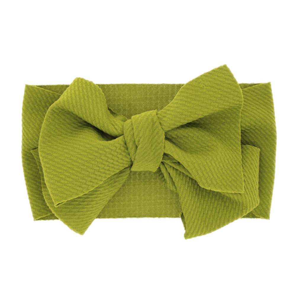 New-born baby's solid-colored bow headband - Mubimart