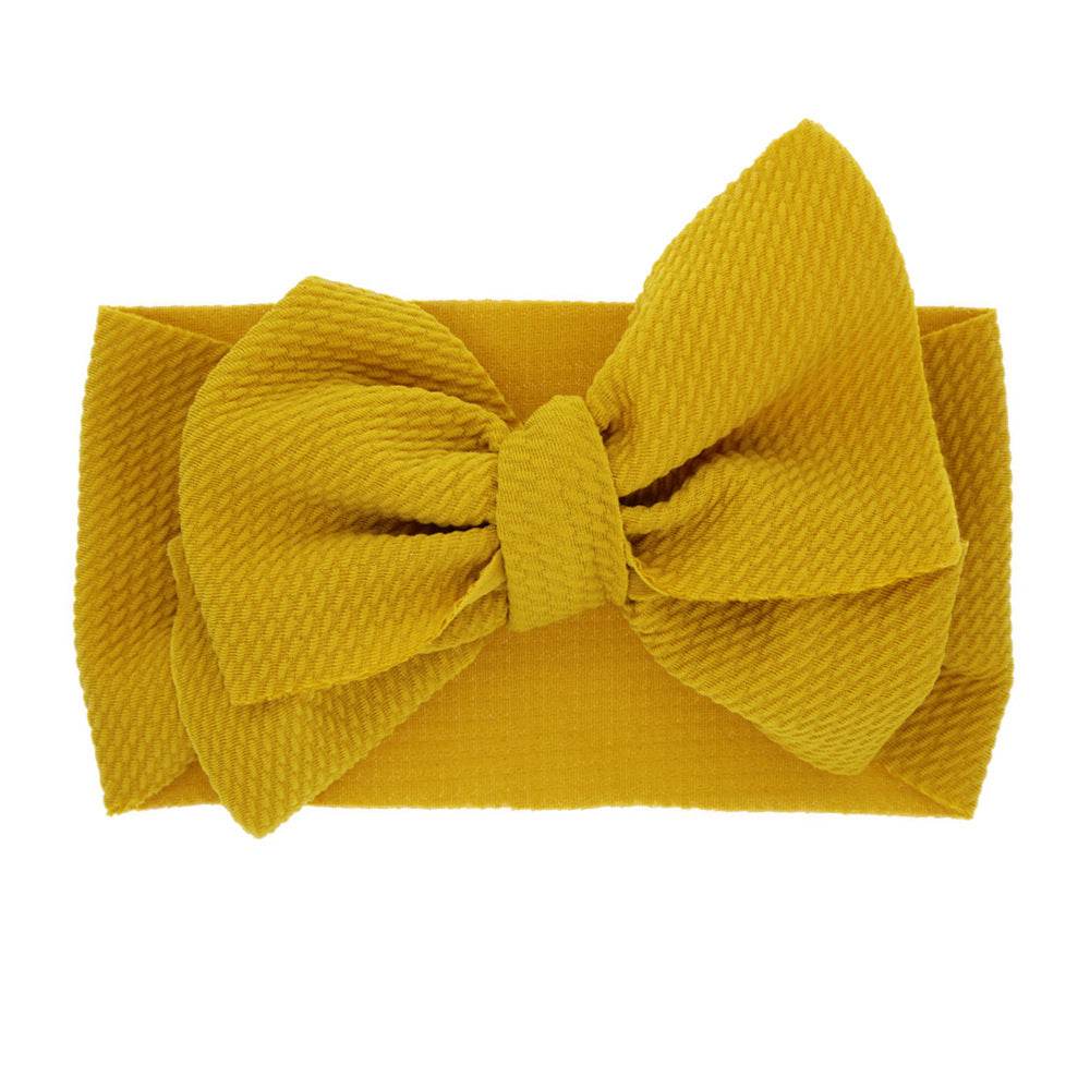 New-born baby's solid-colored bow headband - Mubimart