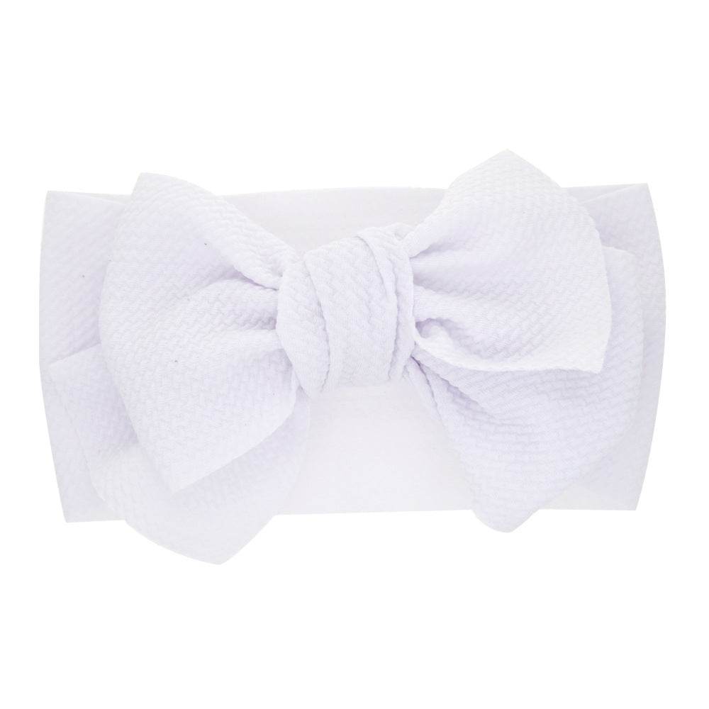 New-born baby's solid-colored bow headband - Mubimart