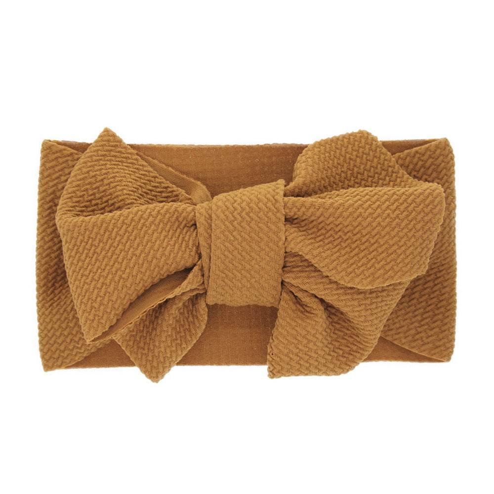 New-born baby's solid-colored bow headband - Mubimart