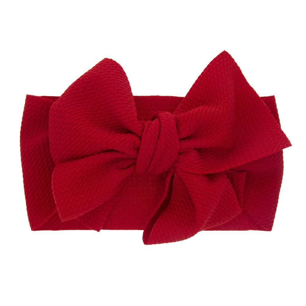 New-born baby's solid-colored bow headband - Mubimart