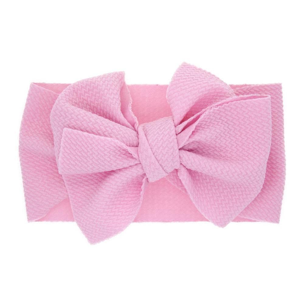 New-born baby's solid-colored bow headband - Mubimart