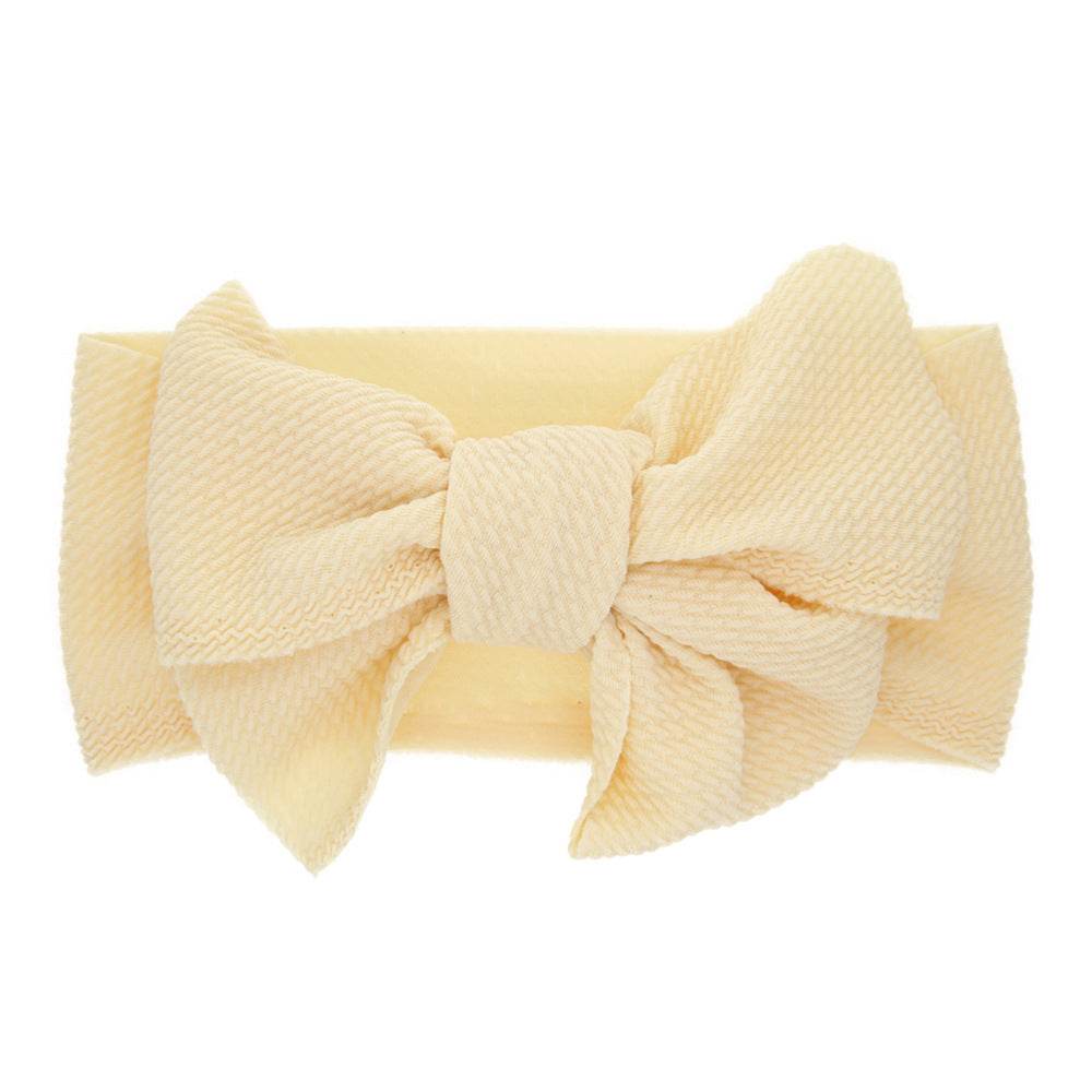 New-born baby's solid-colored bow headband - Mubimart