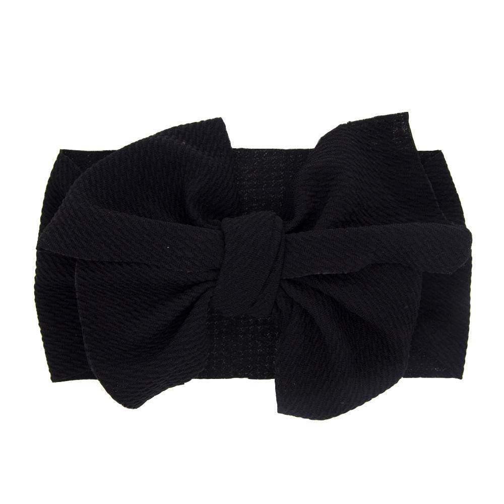 New-born baby's solid-colored bow headband - Mubimart