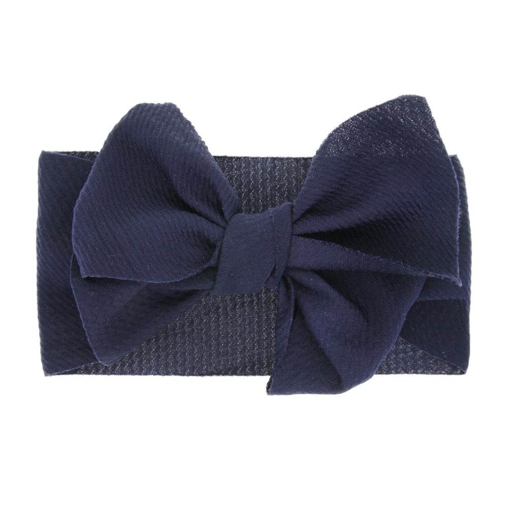 New-born baby's solid-colored bow headband - Mubimart