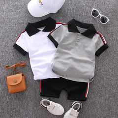 New style boy summer short sleeve two-piece suit - Mubimart - Baby Cloth 