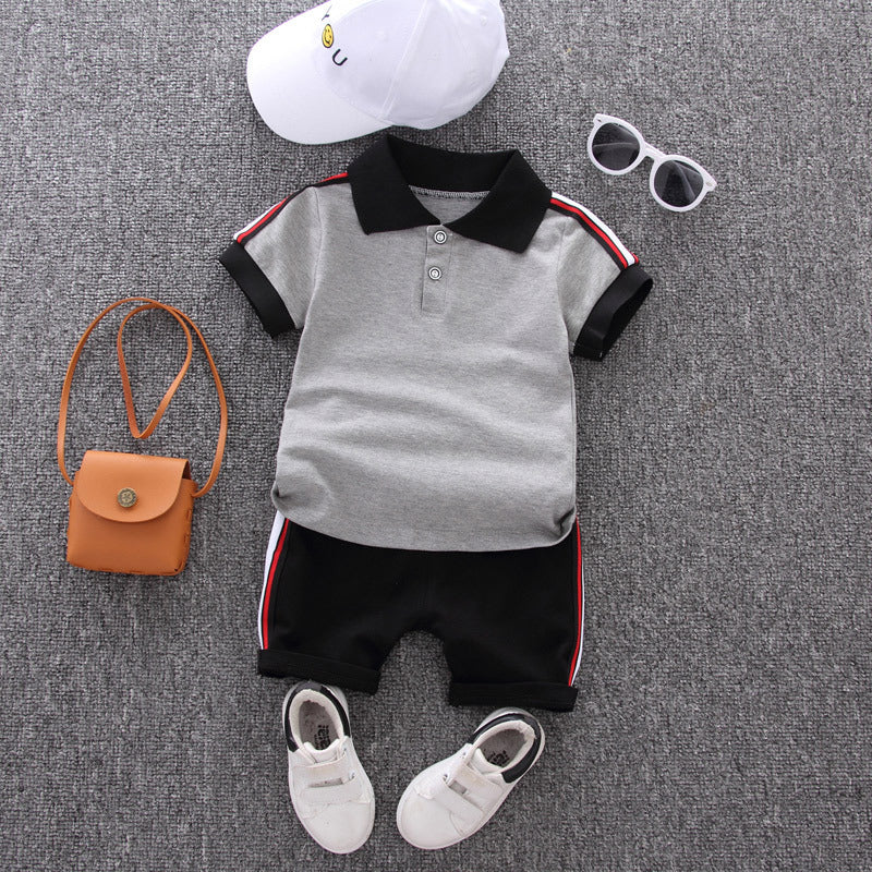 New style boy summer short sleeve two-piece suit - Mubimart -  