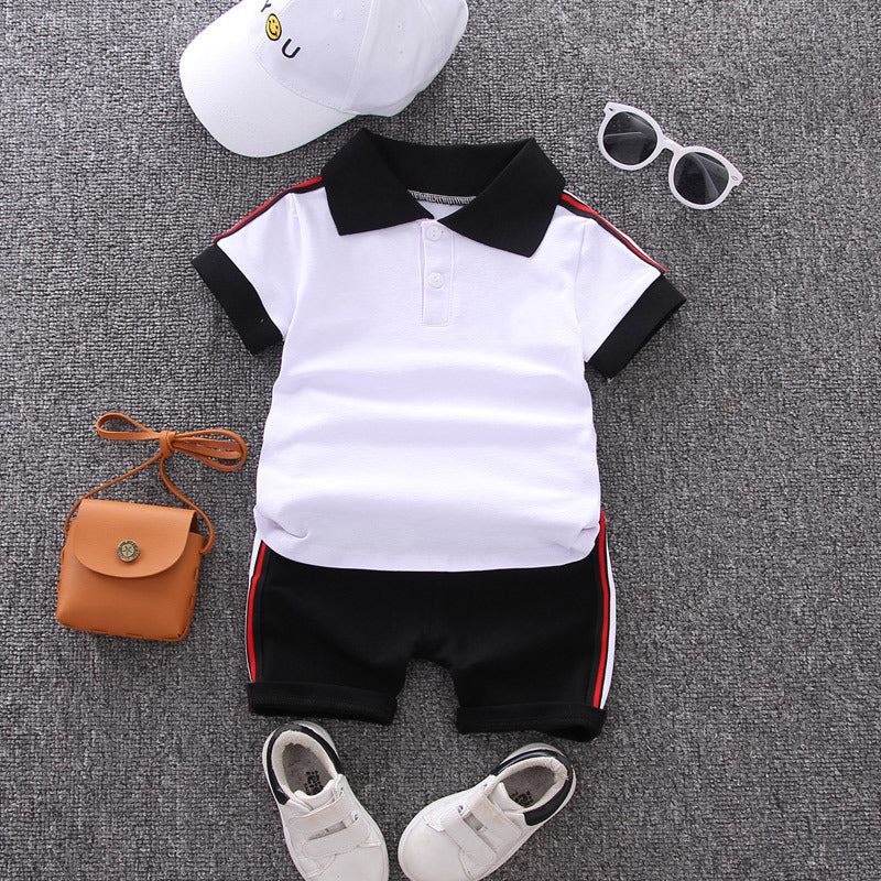 New style boy summer short sleeve two-piece suit - Mubimart -  