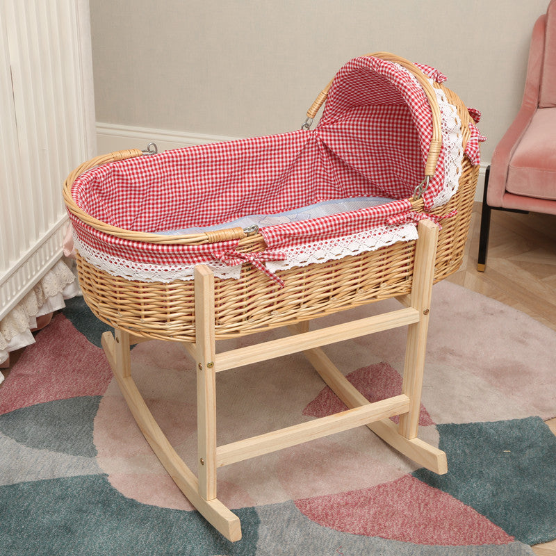 Newborn Anti-mosquito Sleeping Basket Rattan Bed Crib - Mubimart -  