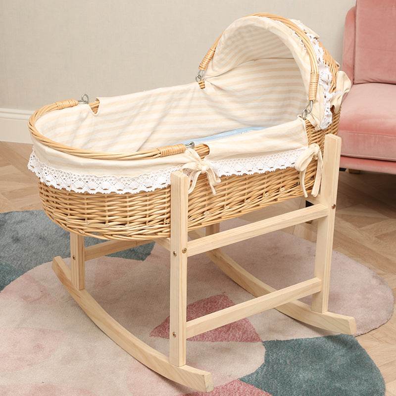 Newborn Anti-mosquito Sleeping Basket Rattan Bed Crib - Mubimart