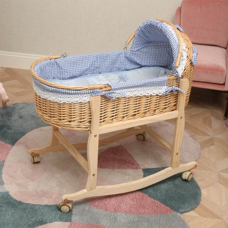 Newborn Anti-mosquito Sleeping Basket Rattan Bed Crib - Mubimart