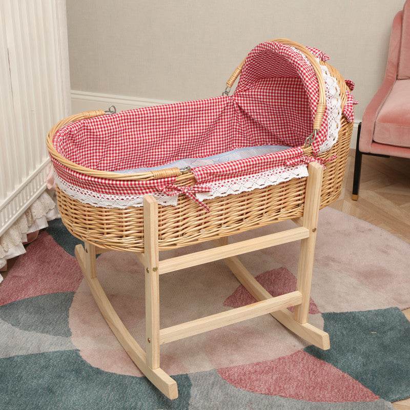 Newborn Anti-mosquito Sleeping Basket Rattan Bed Crib - Mubimart