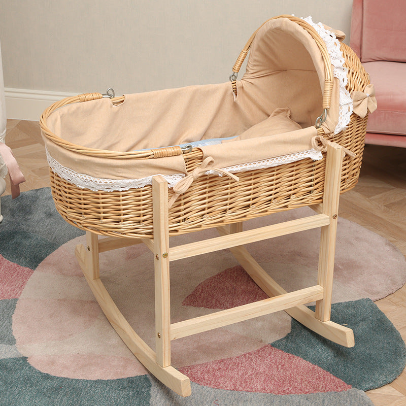 Newborn Anti-mosquito Sleeping Basket Rattan Bed Crib - Mubimart -  