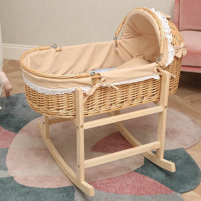 Newborn Anti-mosquito Sleeping Basket Rattan Bed Crib - Mubimart