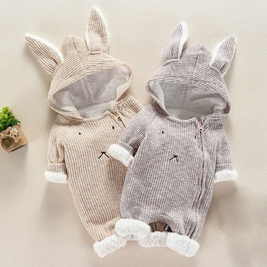 Newborn Baby Boy Girl Kids Hooded Romper Jumpsuit Bodysuit Clothes Outfits - Mubimart