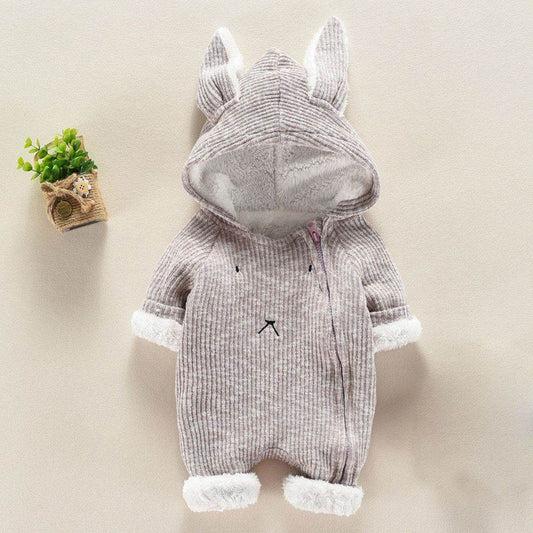 Newborn Baby Boy Girl Kids Hooded Romper Jumpsuit Bodysuit Clothes Outfits - Mubimart
