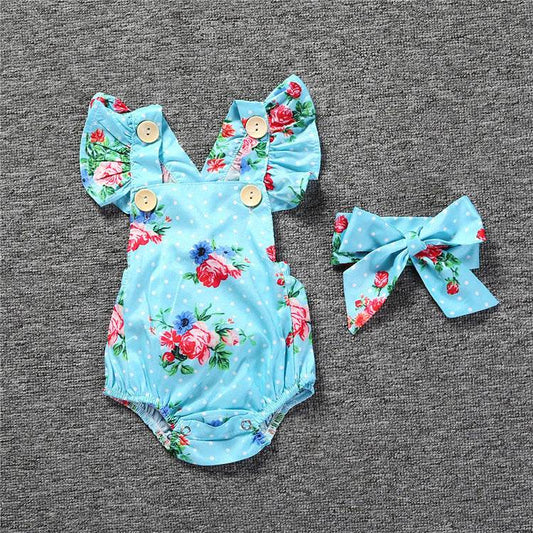 Newborn Baby Clothes Sleeveless Girl Clothes 2pcs set - Mubimart