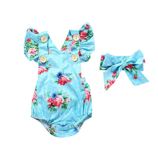 Newborn Baby Clothes Sleeveless Girl Clothes 2pcs set - Mubimart