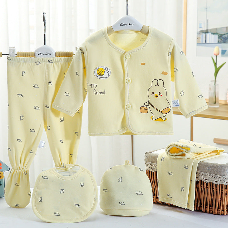 Newborn Baby Cotton Underwear Set Five-piece Suit 0-3 Months - Mubimart -  